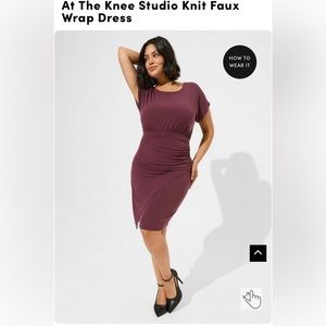 Torrid dolman sleeve faux wrap dress